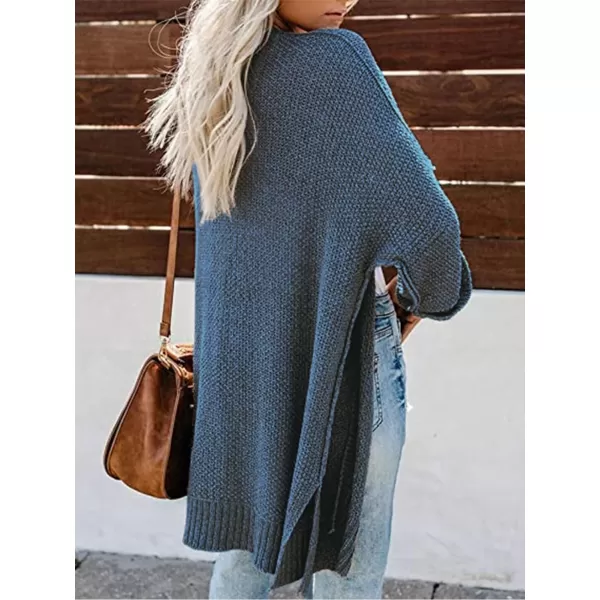imageCUPSHE Women Fall Open Front Crochet Knit Lightweight Long Sleeves Casual Cardigan SweatersBlue