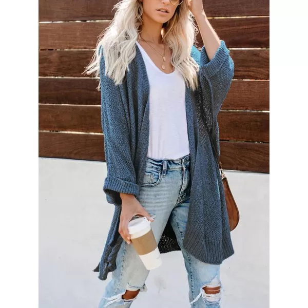 imageCUPSHE Women Fall Open Front Crochet Knit Lightweight Long Sleeves Casual Cardigan SweatersBlue