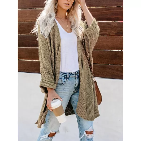 imageCUPSHE Women Fall Open Front Crochet Knit Lightweight Long Sleeves Casual Cardigan SweatersCamel