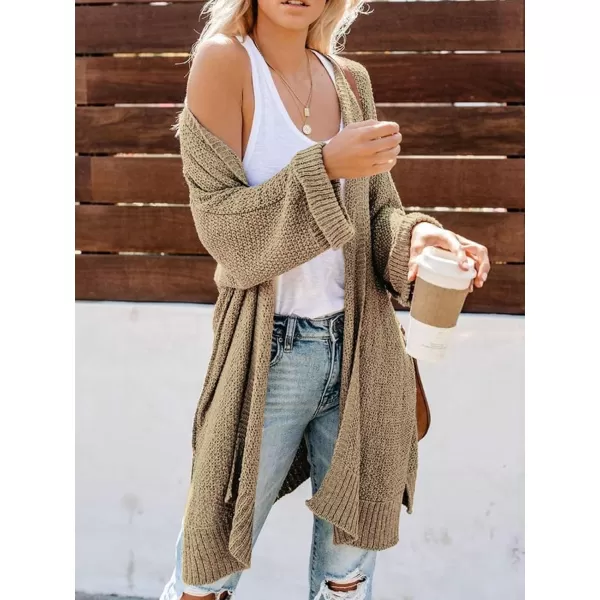 imageCUPSHE Women Fall Open Front Crochet Knit Lightweight Long Sleeves Casual Cardigan SweatersCamel
