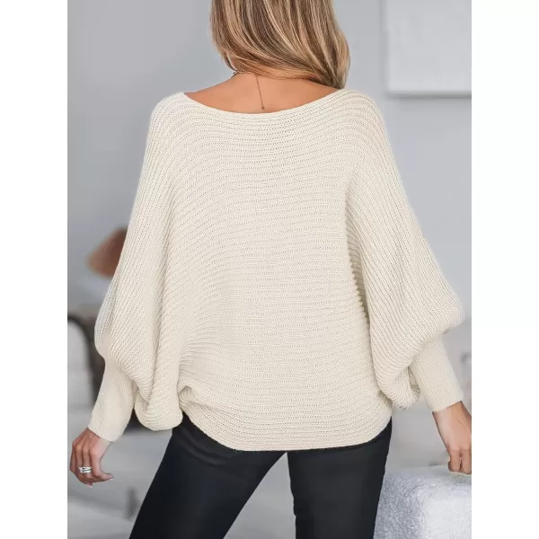 imageCUPSHE Women Fall Sweaters Casual Long Sleeve Ribbed Knit Bishop One Shoulder TopsWhite
