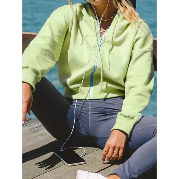 imageCUPSHE Women Green Zipper Front Drawstring Hoodie Long Sleeve Loose Waisted SweatshirtCUPSHE Women Green Zipper Front Drawstring Hoodie Long Sleeve Loose Waisted Sweatshirt