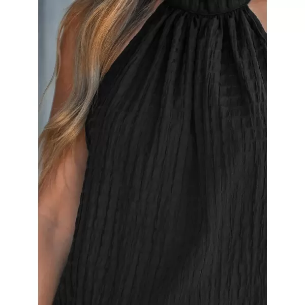 imageCUPSHE Women High Neck Cami Sleeveless Shirts Casual Tank TopsBlack