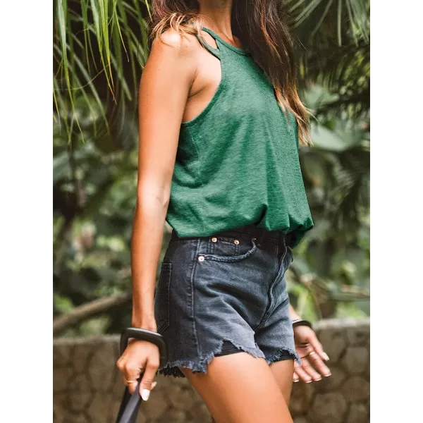 imageCUPSHE Women Knit Strappy Cami Sleeveless Tee Shirts Tank Tops CasualGreen