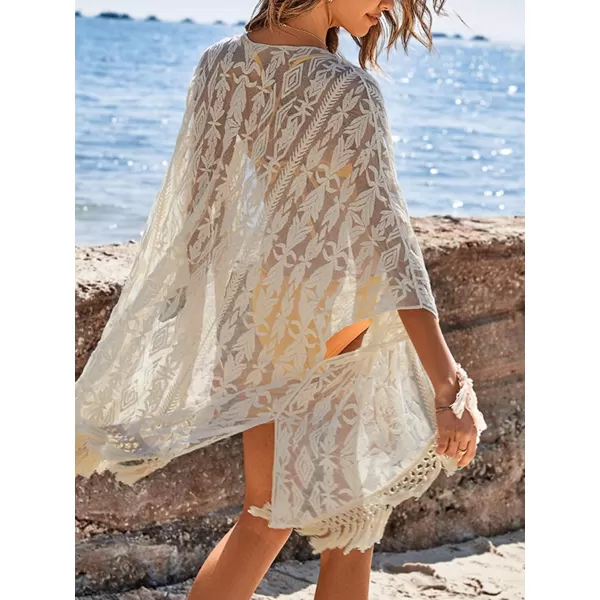 imageCUPSHE Women Lace Kaftan Tassel Beach Cover Up Open Front Dolman Half Sleeves Summer Vacation Loose Waisted Cover UpCUPSHE Women Lace Kaftan Tassel Beach Cover Up Open Front Dolman Half Sleeves Summer Vacation Loose Waisted Cover Up