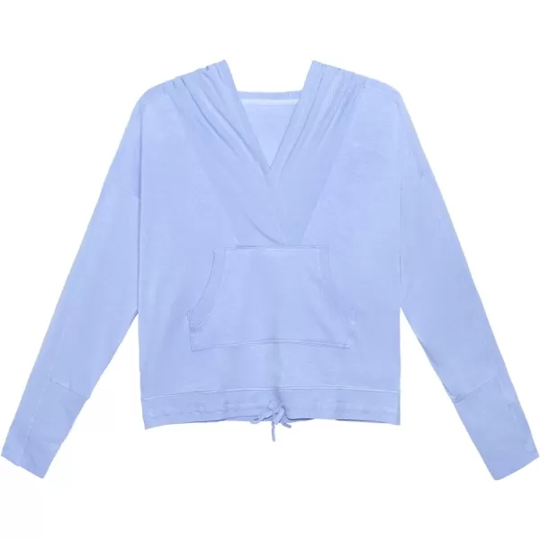 imageCUPSHE Women Light Blue Long Sleeve Drawstring HoodieCUPSHE Women Light Blue Long Sleeve Drawstring Hoodie