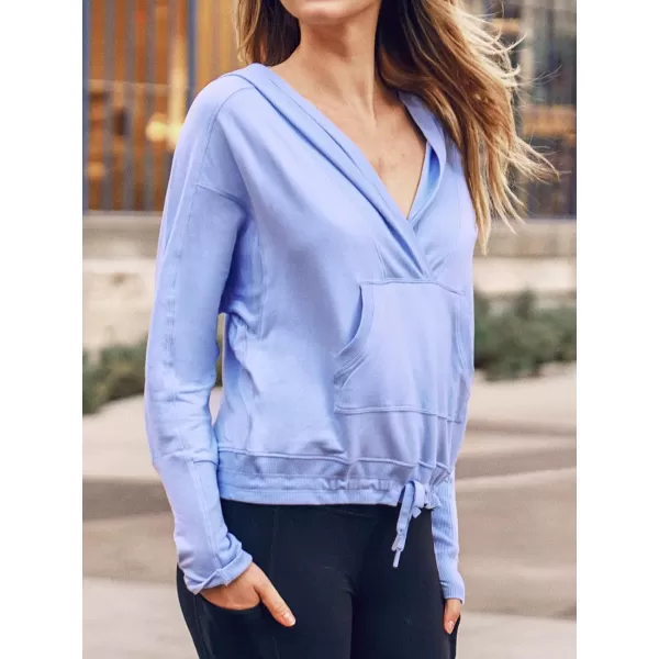 imageCUPSHE Women Light Blue Long Sleeve Drawstring HoodieCUPSHE Women Light Blue Long Sleeve Drawstring Hoodie