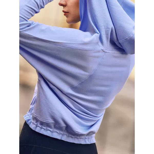 imageCUPSHE Women Light Blue Long Sleeve Drawstring HoodieCUPSHE Women Light Blue Long Sleeve Drawstring Hoodie
