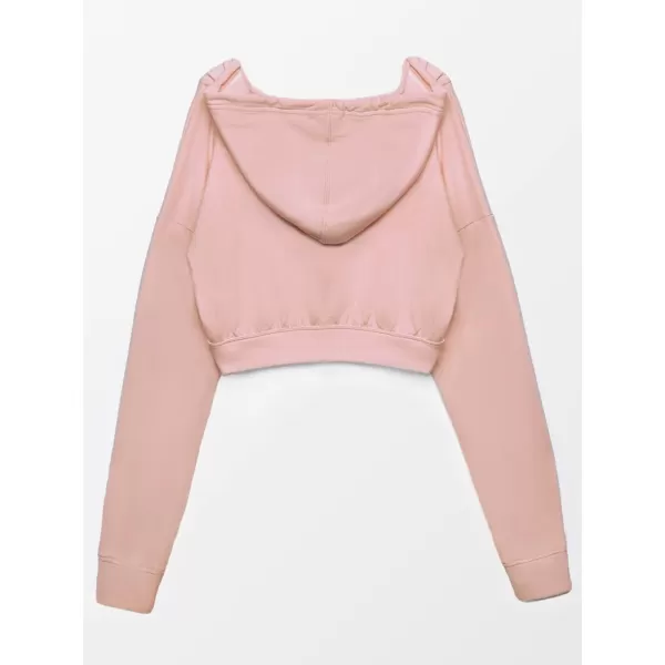 imageCUPSHE Women Long Sleeve Hoodies Drawstring Decor Crop Tops V Neck Sweatshirt Casual PulloverCUPSHE Women Long Sleeve Hoodies Drawstring Decor Crop Tops V Neck Sweatshirt Casual Pullover