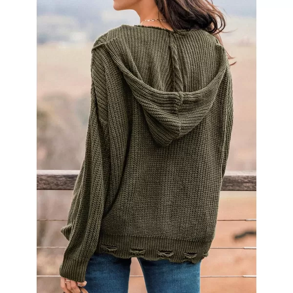 imageCUPSHE Women ORing VNeck Sweater Long Sleeves Hoodie Top Zip Up Knit Cardigans Sweater CasualGreen