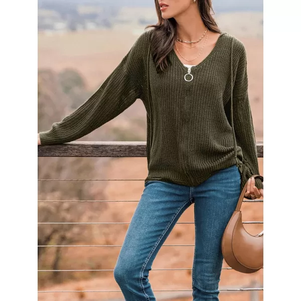 imageCUPSHE Women ORing VNeck Sweater Long Sleeves Hoodie Top Zip Up Knit Cardigans Sweater CasualGreen