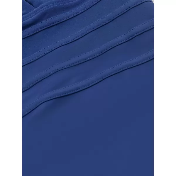 imageCUPSHE Women One Piece Swimsuit V Neck Hipster CrossCriss Back Bathing Suit Fixed StrapsBlue