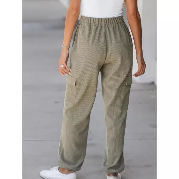 imageCUPSHE Women Pants Khaki Drawstring Cargo Joggers HighRise Waist Long Pant CasualBrown