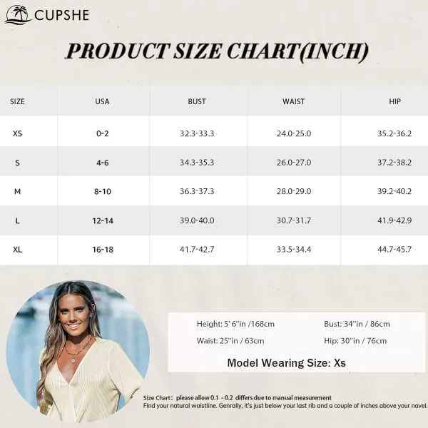 imageCUPSHE Women Peasant Sleeve Tops Casual Loose Fit V Neck Solid Ruched BlouseWhite