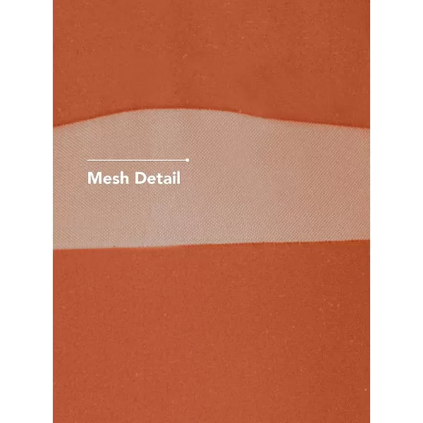 imageCUPSHE Women Plus Size One Piece Swimsuit V Neck Mesh Sheer Tummy Control Bathing Suit with Adjustable Wide StrapsBurnt Orange