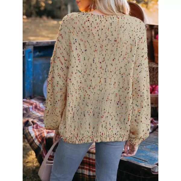 imageCUPSHE Women Pullover Sweater Rainbow Pom Ribbed Long Sleeves Colorful Jumper TopsTeddy
