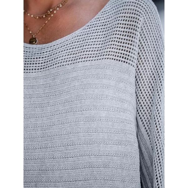 imageCUPSHE Women Pullover Sweater Ribbed OneShoulder Cutout Long Sleeves Jumper TopsGrey