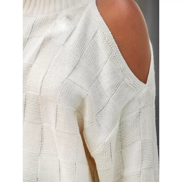 imageCUPSHE Women Pullover Sweaters Round Neck OneShoulder Drop Long Sleeve Ribbed JumperApricot