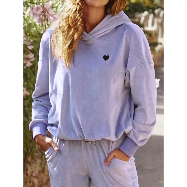 imageCUPSHE Women Purple Long Sleeve Hoodie Pullover SweatshirtPurple