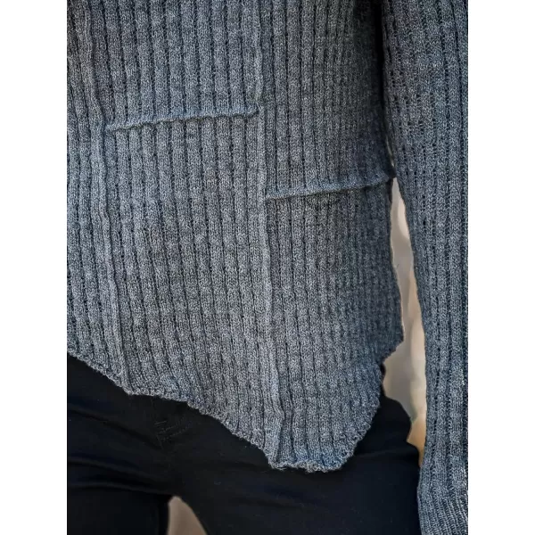 imageCUPSHE Women Rib OneShoulder AsymmetricalHem Sweater Drop Long Sleeve Sweaters TopsBlack