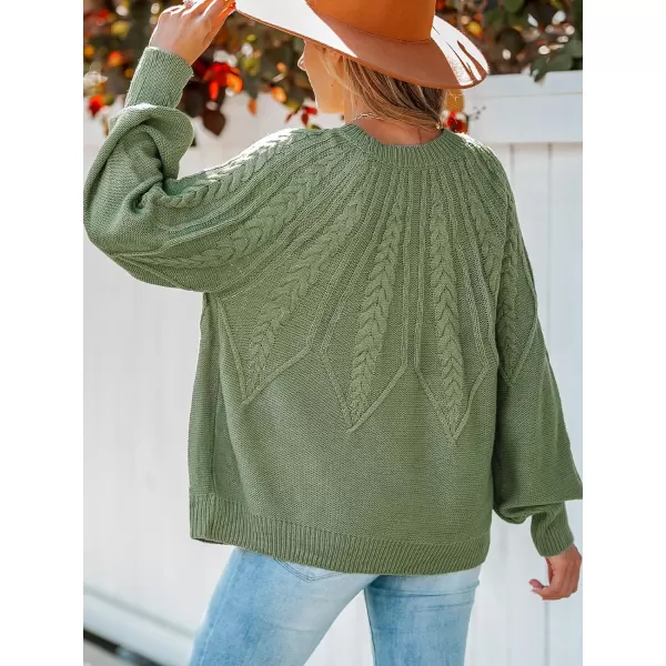 imageCUPSHE Women Round Neck Sweater Knit Casual Tops Long SleevesGreen