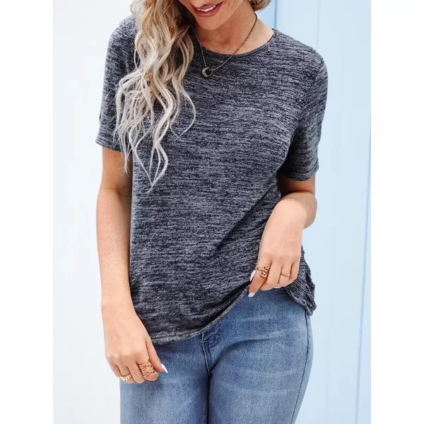 imageCUPSHE Women Sexy Back Wrapped Tee Casual Criss Cross VNeck Summer Short Sleeve TShirtsGrey
