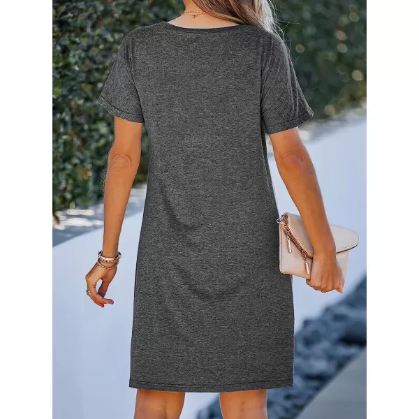imageCUPSHE Women Short Sleeve Casual Shirts Dress Summer VNeck Twisted Mini Knit DressesBlack 2