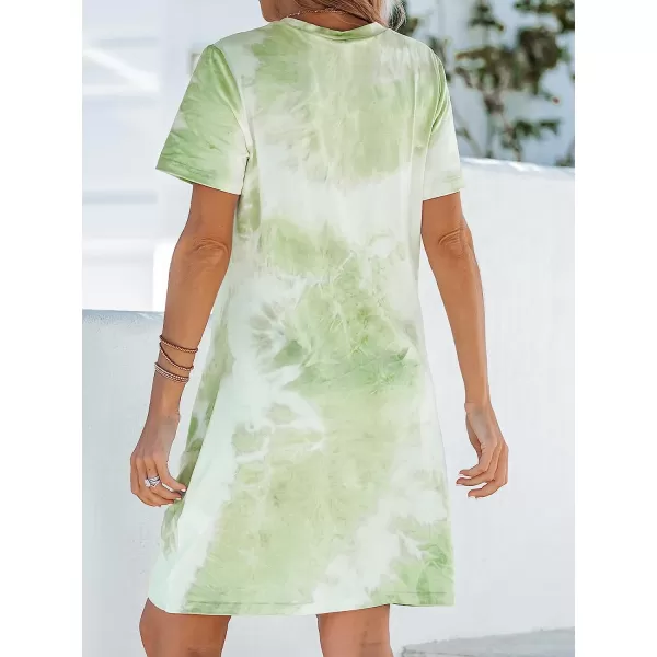 imageCUPSHE Women Short Sleeve Casual Shirts Dress Summer VNeck Twisted Mini Knit DressesGreen