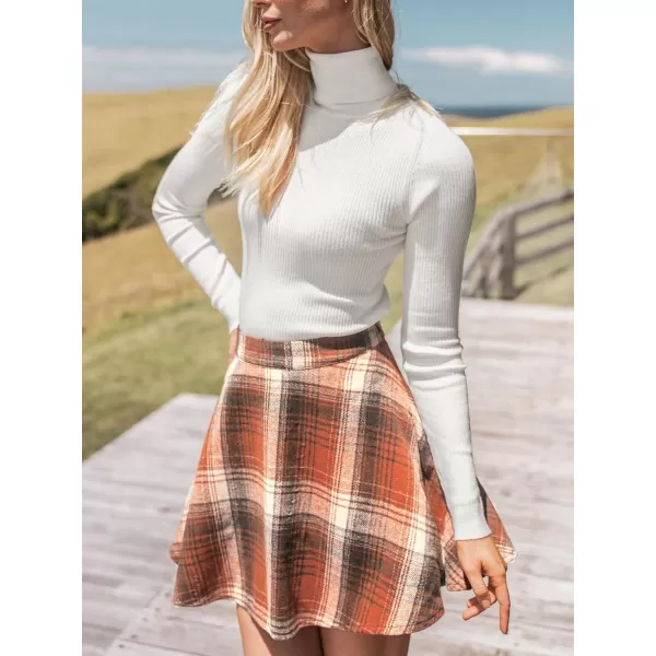 imageCUPSHE Women Skirts High Waist High Waist Plaid Mini Skirt Holiday Short Skirts Party ChristmasRed