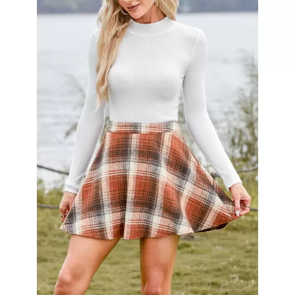 imageCUPSHE Women Skirts High Waist High Waist Plaid Mini Skirt Holiday Short Skirts Party ChristmasRed