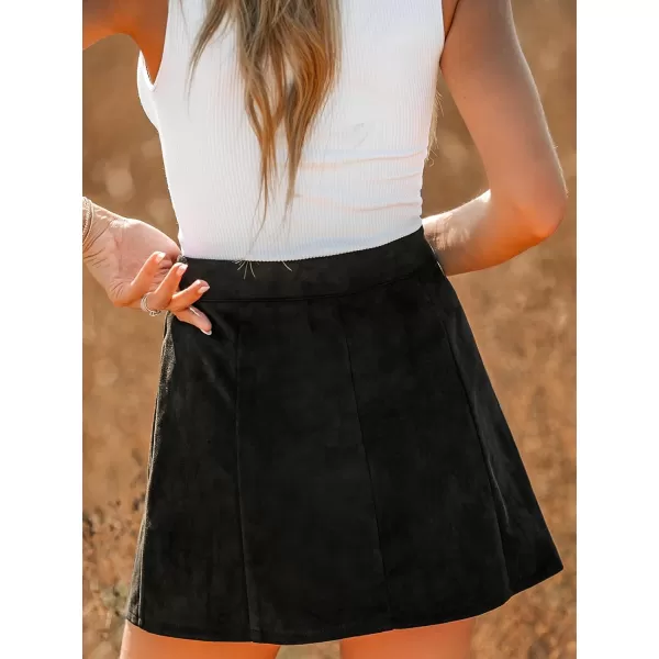 imageCUPSHE Women Skirts Onyx Buttoned Mini Skirt High Waist Short SkirtsBlack