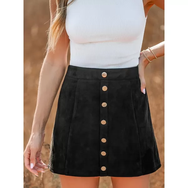 imageCUPSHE Women Skirts Onyx Buttoned Mini Skirt High Waist Short SkirtsBlack