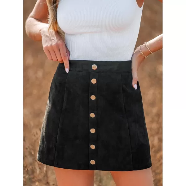 imageCUPSHE Women Skirts Onyx Buttoned Mini Skirt High Waist Short SkirtsBlack