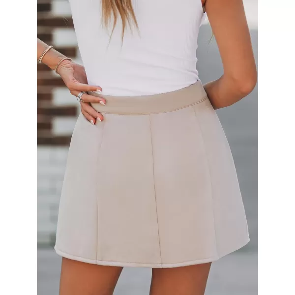 imageCUPSHE Women Skirts Onyx High Waist Buttoned Mini Skirt Short SkirtsGrey