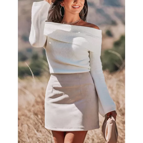 imageCUPSHE Women Skirts Vegan Suede High Waist Zipper Bodycon Silhouette Short SkirtGrey