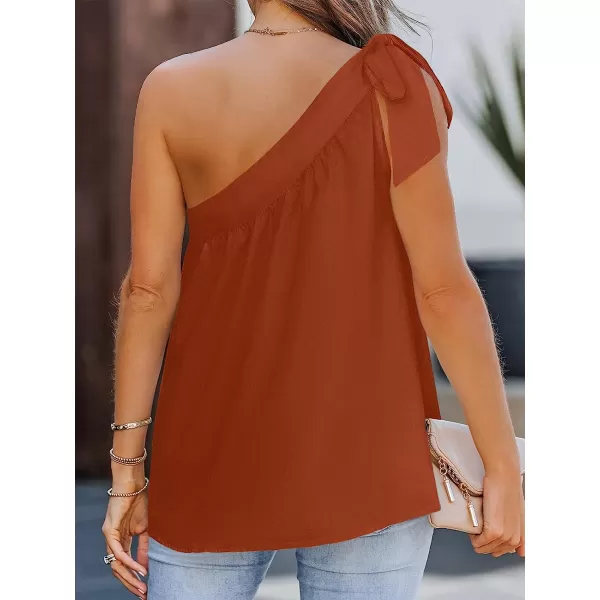 imageCUPSHE Women Summer Bow Tie OneShoulder Top Sweet Relaxed Fit Cami TopsRed