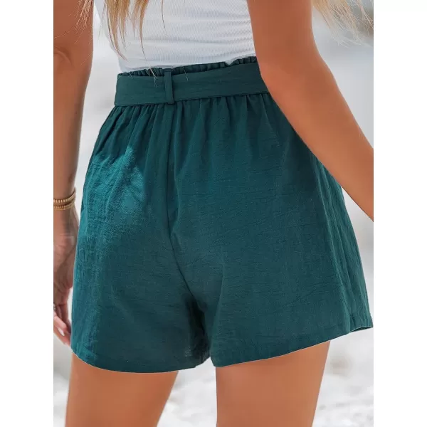 imageCUPSHE Women Summer Knotted Belt High Waist Shorts Wide Leg HighRise Waist PantBlue
