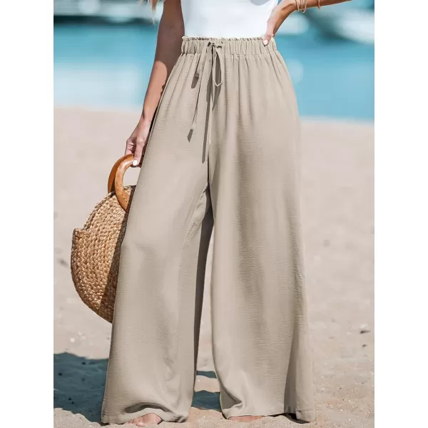 imageCUPSHE Women Summer Textured Drawstring Wide Leg Pants Long Shorts CasualGrey