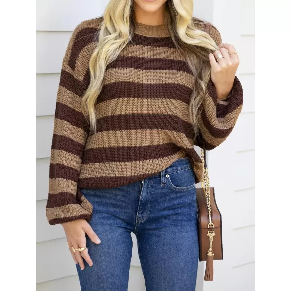 imageCUPSHE Women Sweater Cozy Striped Rib Long Sleeve Round Neck PulloversCUPSHE Women Sweater Cozy Striped Rib Long Sleeve Round Neck Pullovers