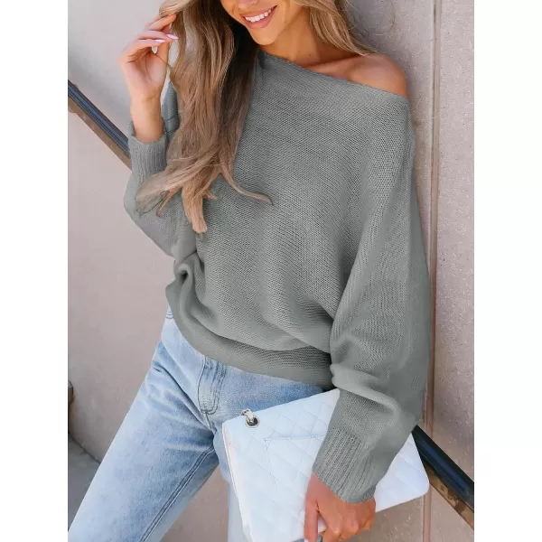 imageCUPSHE Women Sweater Dress Long Sleeve Pullover One Shoudler Sweater WhiteGray