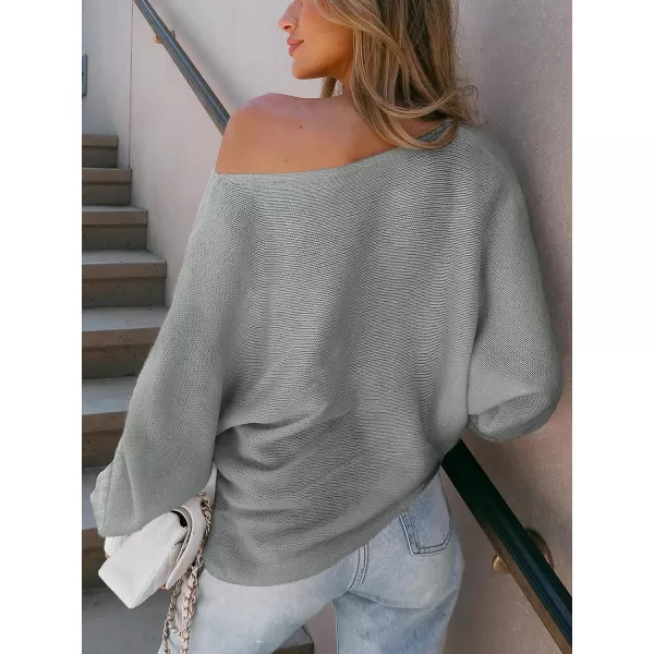 imageCUPSHE Women Sweater Dress Long Sleeve Pullover One Shoudler Sweater WhiteGray