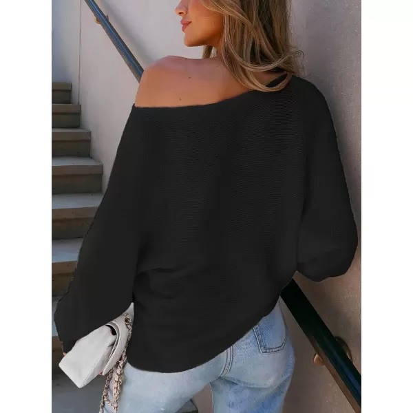 imageCUPSHE Women Sweater Dress Long Sleeve Pullover One Shoulder Sweater WhiteBlack
