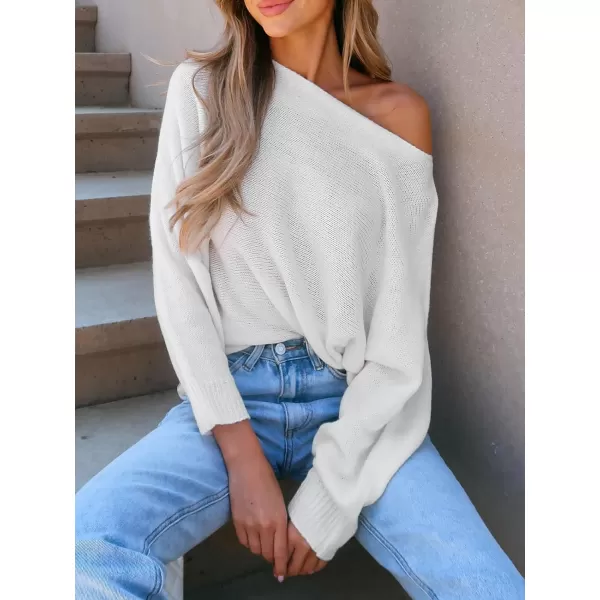 imageCUPSHE Women Sweater Dress Long Sleeve Pullover One Shoulder Sweater WhiteWhite