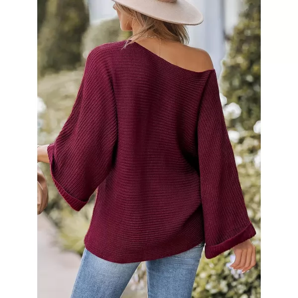 imageCUPSHE Women Sweater One Shoudler Long Sleeve Pullover Red SweaterRed