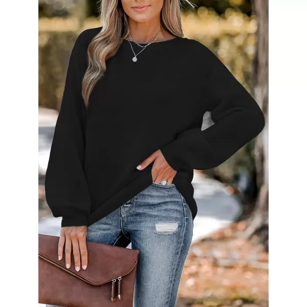imageCUPSHE Women Sweater Round Neck Cutout Tie Back Drop Sleeve Jumper TopsBlack