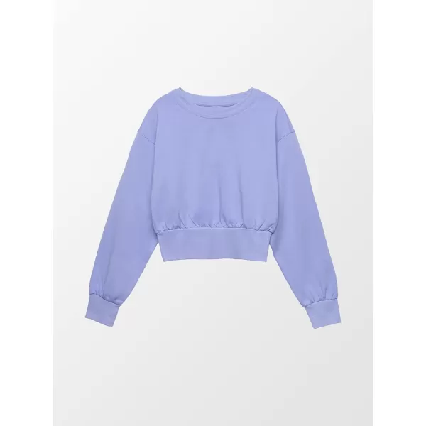 imageCUPSHE Women Sweatshirt Drop Shoulder Round Neck Long Sleeve Fitted Waisted Crop Light PurpleCUPSHE Women Sweatshirt Drop Shoulder Round Neck Long Sleeve Fitted Waisted Crop Light Purple