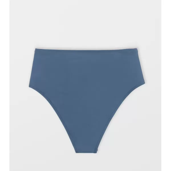 imageCUPSHE Women Swimsuit Bikini Bottom High Waisted Full Coverage Asymmetrical Bathing SuitAegean Blue