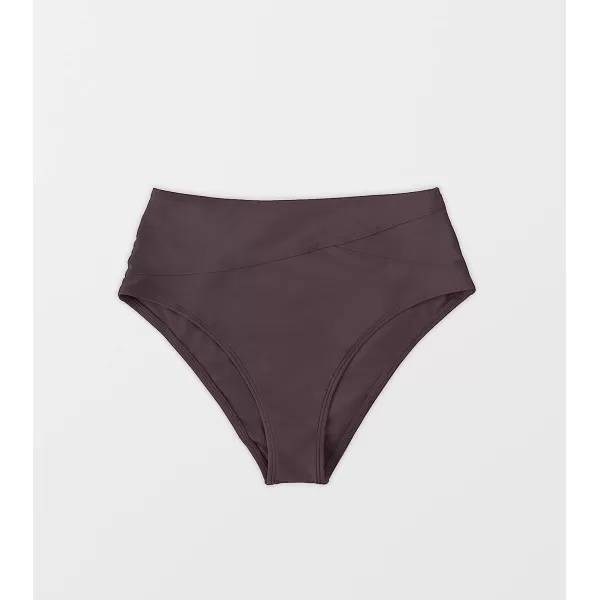 imageCUPSHE Women Swimsuit Bikini Bottom High Waisted Full Coverage Asymmetrical Bathing SuitBrown