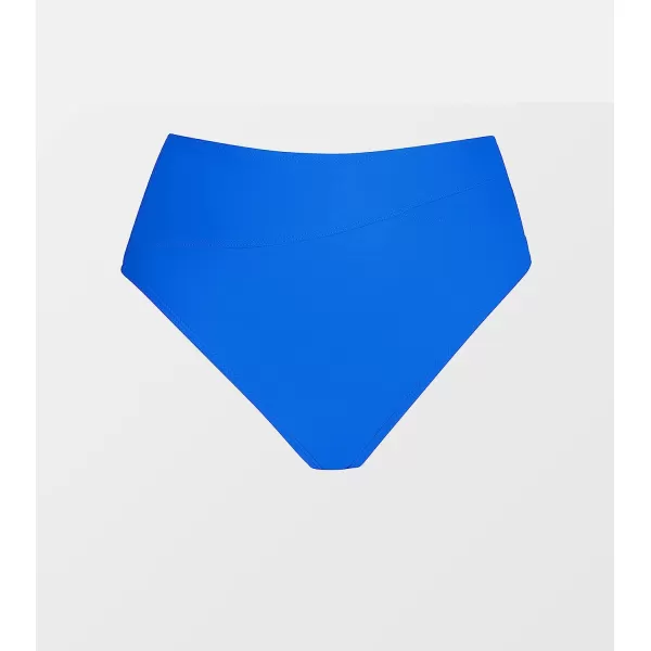 imageCUPSHE Women Swimsuit Bikini Bottom High Waisted Full Coverage Asymmetrical Bathing SuitRoyal Blue