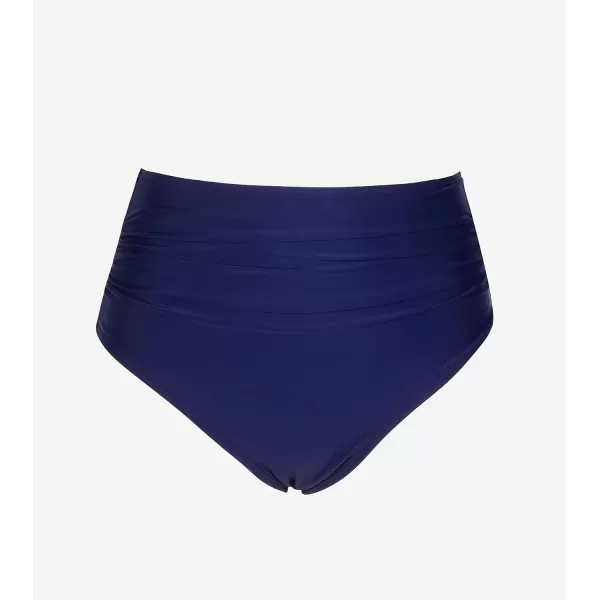 imageCUPSHE Women Swimsuit Bikini Bottom High Waisted Full Coverage Tummy Control Bathing SuitNavy Blue